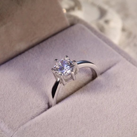 [Set of 3]925 Sterling Silver Solitaire Diamond A - Picture 10 of 12